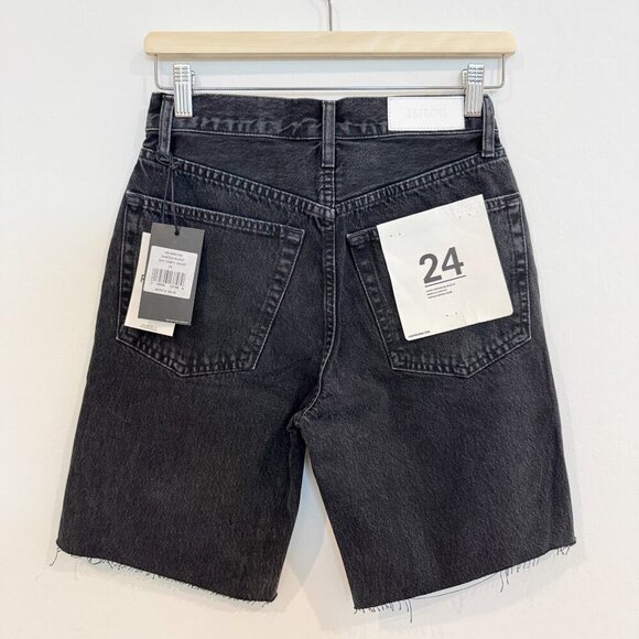 NWT Re/Done Denim 90s Comfy Jean Shorts Long Bermuda Summer Casual Black New 24 - Picture 9 of 10
